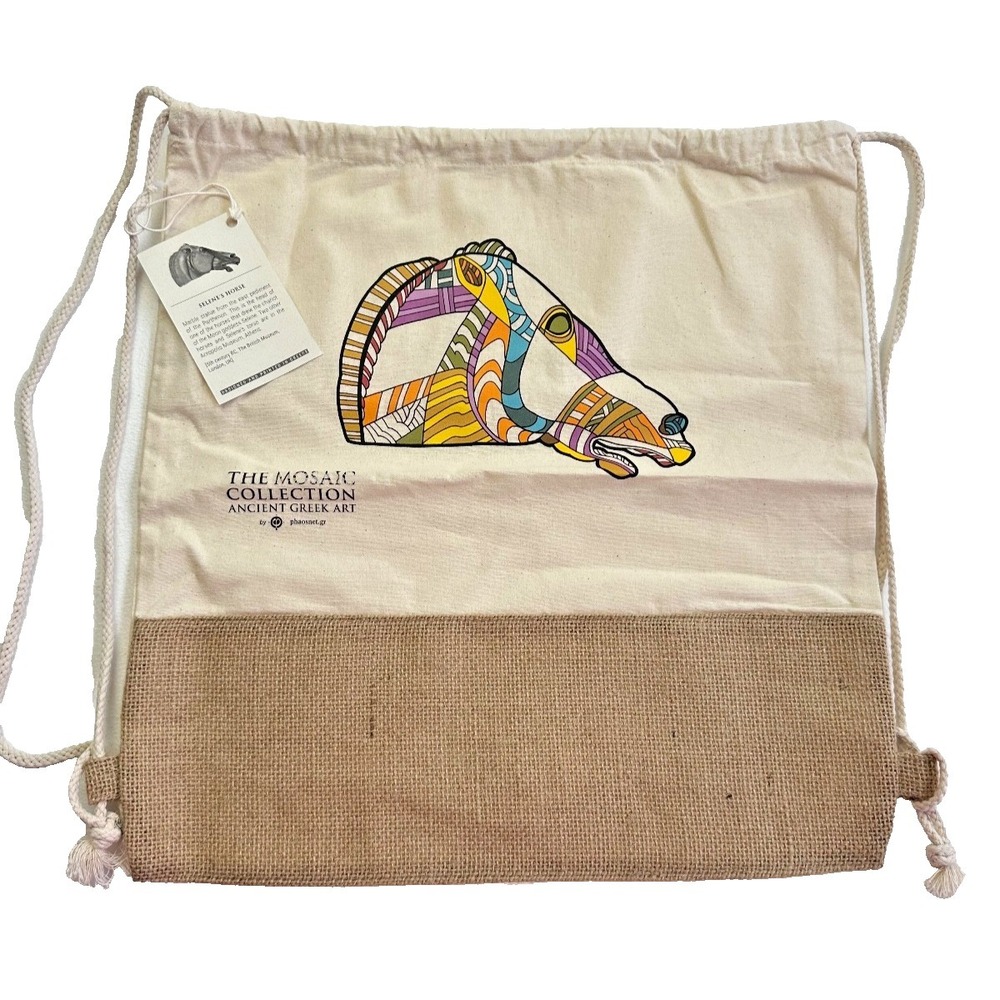 Parthenon Mosaic Backpack Greek Art Selene Horse Motif 5th Century BC Medium NEW